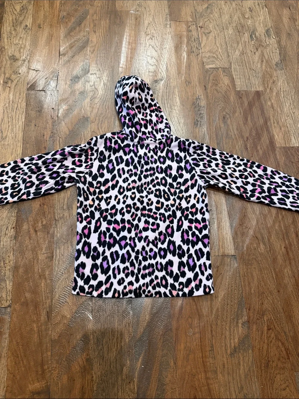 Girls Size 7/8 Pink Leopard Print Hooded Jacket